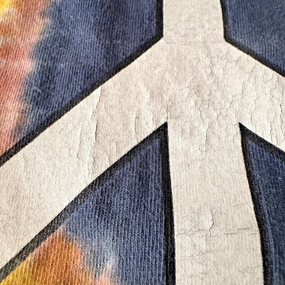 Vtg 90s Joe's Crab Shack T-Shirt XL Single Stitch Tie Dye Peace Love Sunflower - Picture 4 of 8